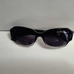 JL Judith Leiber Sienna Women Black Clear Sunglasses  Rectangular 52-18-145